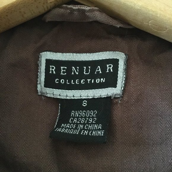 Vintage Y2K Renuar Collection Brown Cotton High Collar Field Jacket - Picture 16 of 16